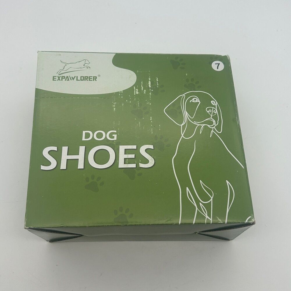 Expawlorer Dog Shoes Size 7 Black Paw Boots Set of 4 With Reflective Straps